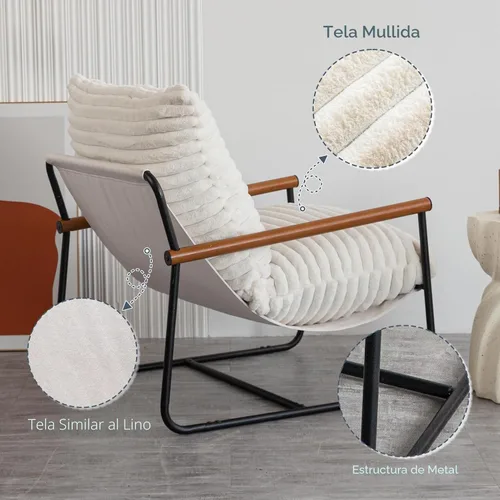 Miniatura 7 de MAXYOYO - Silla con acento, silla con reposabrazos de sherpa para la sala de estar, sillas de acento modernas de mediados de siglo, silla de lectura