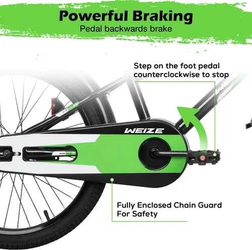 Miniatura 3 de WEIZE Kids Bike, 16 20 Inch Children Bicycle for Boys & Girls Ages 4-12 Years Old, Rider Height 41-62 Inch, Adjustable Seat & Handlebars, Coaster