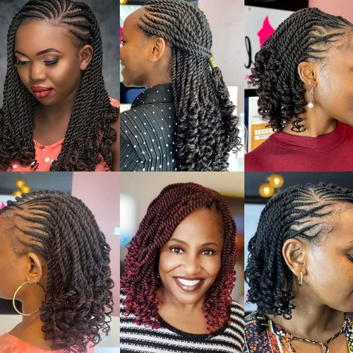 Miniatura 5 de Leeven Cabello de Ganchillo Rizado Senegalés de 12 Pulgadas, 8 Paquetes Trenzas de Ganchillo Cortas Ombre Marrón, Trenzas Havana Pequeñas #T30