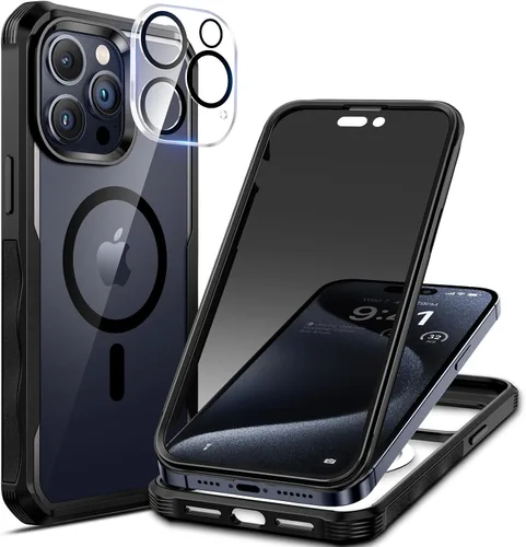 Miniatura 26 de seacosmo para iPhone Air Funda, Carcasa Completa con Protector de Privacidad de Vidrio Templado 9H Integrado y Protector de Lente de Cámara