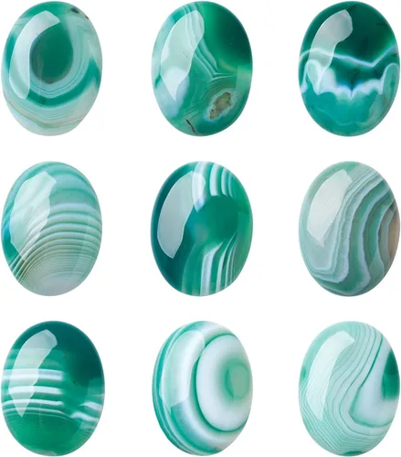 Miniatura 18 de Crafans Flat Back Gemstone Oval Cabochons Natural Stone Cabochons Healing Power Stone Chakra Crystal for Crafts DIY Jewelry Making Supplies