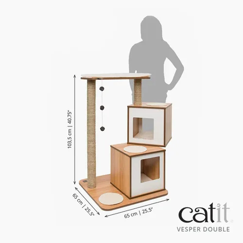 Miniatura 7 de Mueble Vesper para gato, V-Double, Walnut