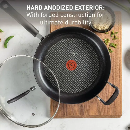 Miniatura 2 de T-fal - Sartén antiadherente de titanio con tapa segura para lavavajillas