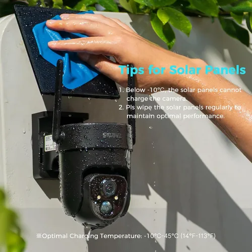 Miniatura 6 de Vicohome Paneles solares de 5V para cámaras de seguridad para comederos de pájaros con tasa de conversión de energía del 23%, cable de 9.8 pies