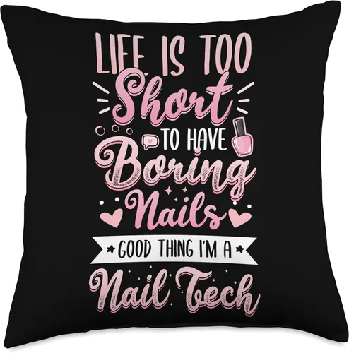 Miniatura 4 de Nail Technician Nail Salon Lover Nail Tech - Almohada de 16 x 16 pulgadas, multicolor