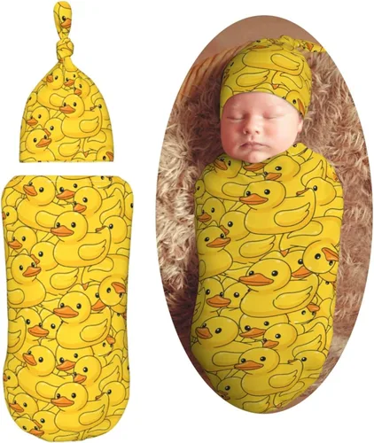 Miniatura 21 de Lindo patrón de dibujos animados de dinosaurios para recién nacido, manta para envolver con gorro, suave saco de dormir para bebé, elástico