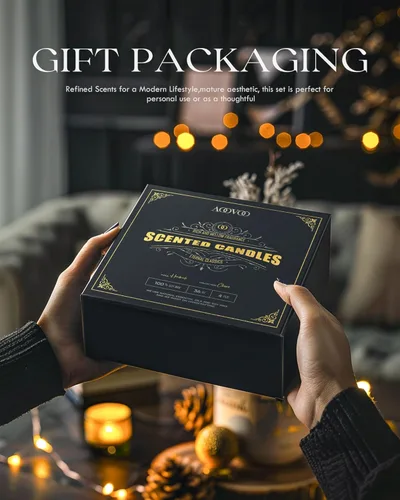 Miniatura 7 de AOOVOO Velas perfumadas para hombres – Paquete de 4 velas para el hogar, cera de soja de 36 onzas, tiempo de combustión de 200 horas, juego de velas