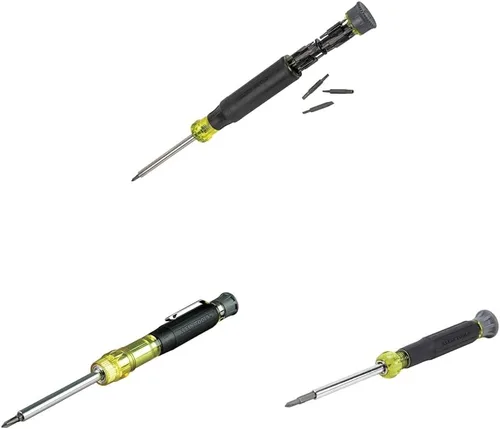 Miniatura 11 de Klein Tools 32328 y 32314 Juego de destornilladores de precisión y electrónica, 4 en 1 con Phillips de fuerza industrial y puntas ranuradas