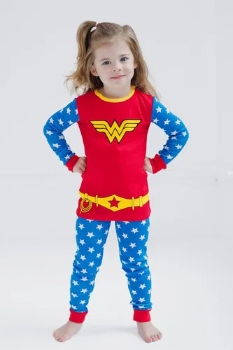 Miniatura 2 de DC Comics Conjunto de pijama de la Liga de la Justicia Mujer Maravilla para niñas y camiseta de dormir para niños pequeños a grandes