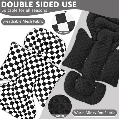 Miniatura 3 de DILIMI Inserto para asiento de automóvil infantil, soporte de cabeza de asiento de automóvil para bebé con reposacabezas extraíble, cojín ajustable