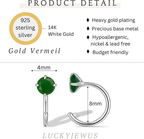 Miniatura 40 de Aretes pequeños de plata de ley 925 para mujer