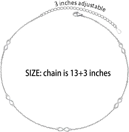 Miniatura 6 de Gargantilla ajustable de plata de ley S925 con colgante, joyería para mujeres y niñas.