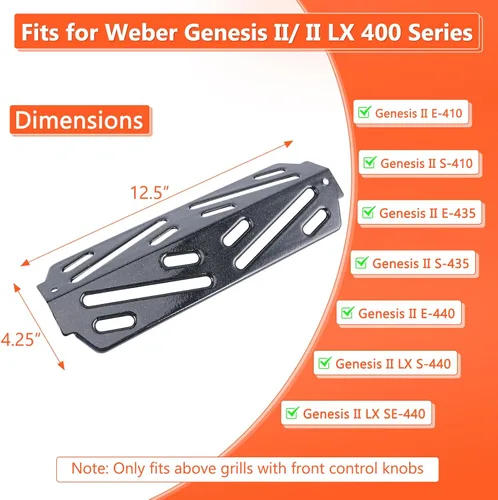 Miniatura 2 de QuliMetal Deflectores de Calor para Parrilla para Weber GS4 Genesis II E-410, E-415, E-435, Piezas de Parrilla para Parrillas de Gas Weber Genesis