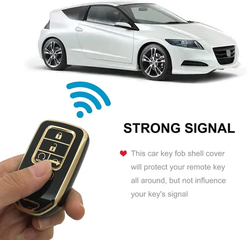 Miniatura 4 de Funda para llavero Honda con llavero de TPU suave para llave de coche completa para Honda Accord Civic CRV Pilot Passport Insight EX Touring, Negro