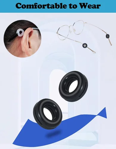 Miniatura 4 de Cojín de oreja para gafas, soporte de vidrio, agarre para las orejas, almohadillas de silicona antideslizantes para anteojos, ganchos para las 12