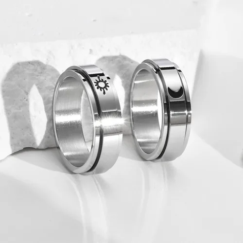 Miniatura 3 de Anillos personalizados para parejas, grabado personalizado de tungstenoacero inoxidable para él y ella, juego de anillos de boda para hombres
