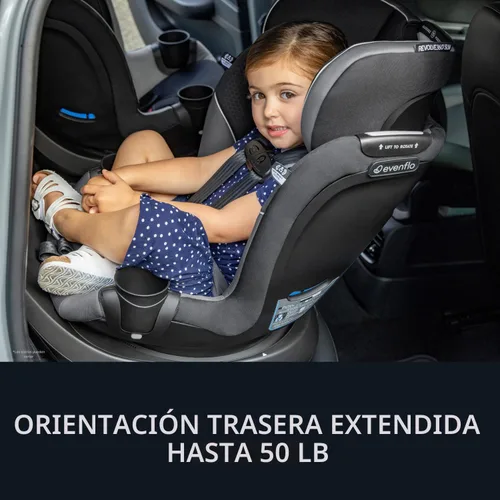 Miniatura 5 de Evenflo Revolve360 Slim 2-en-1 Asiento rotacional para auto con cubierta de limpieza rápida (Negro Salem)