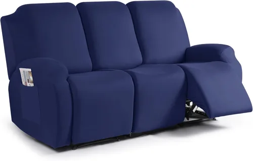 Miniatura 14 de TAOCOCO Funda para sofá reclinable, 3 piezas de fundas de tela de poliéster elástica para sofá reclinable de 3 asientos, protector de muebles suave