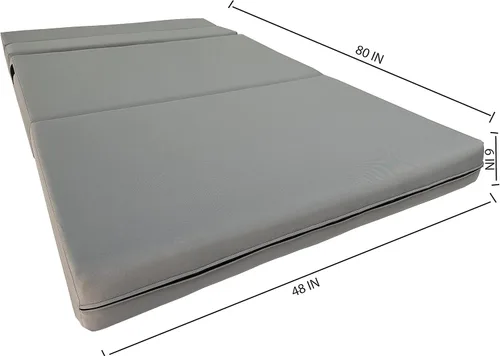 Miniatura 3 de D&D Futon Furniture Colchón plegable portátil, camas de invitados de estudio, colchones de caravana, espuma de alta densidad (gris, 6 x 48 x 80)