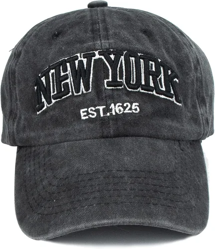 Miniatura 8 de Sombrero de béisbol New York Distressed-Adjustable Strapback - Sombrero de sarga lavada unisex, talla única