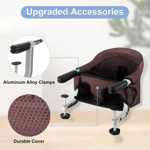 Miniatura 7 de Silla de mesa rápida con gancho en la silla con clip en la mesa, asiento de alimentación portátil resistente, almacenamiento plegable, se fija a