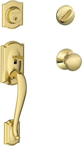 Miniatura 7 de Schlage F60 V CAM 716 ACC - Juego de manijas para puerta de entrada con manija Accent, diseño Camelot, cerradura de entrada con llave de lado único