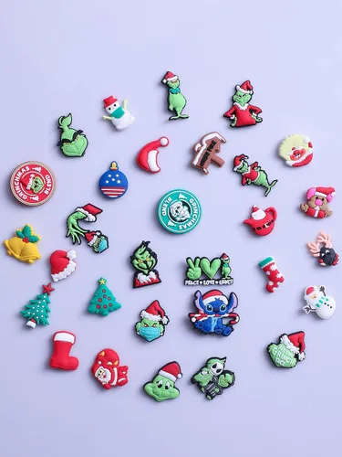 Miniatura 5 de 30 dijes de Navidad para zapatos, lindos dijes de Navidad de dibujos animados para zueco y pulsera para niños, niñas, niños y adultos, regalos