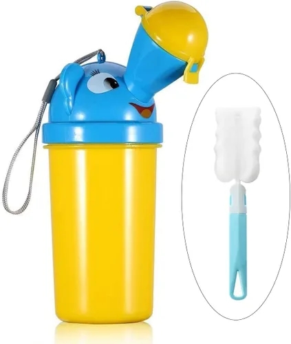 [16.9 fl oz] Orinal portátil para bebés y niños con cepillo limpio, inodoro higiénico de emergencia a prueba de fugas para camping, viajes en