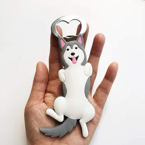 Miniatura 7 de Imán de refrigerador de silicona para abrebotellas de cola de cerveza, camarero, cocina, barware de metal, novedad, forma divertida (rayas gato)