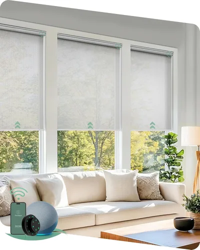 Miniatura 20 de Yoolax - cortinas enrollables motorizadas sin cenefa Vinilo opaco gris claro