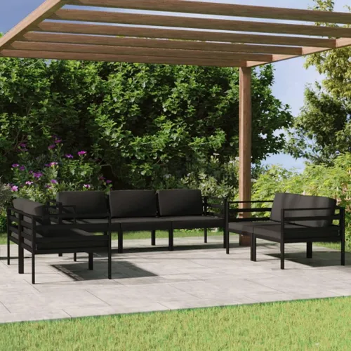 Miniatura 16 de Juego de 7 piezas para patio con cojines, sofá al aire libre, juego de bar de patio, muebles modernos para exteriores, banco de comedor