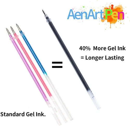 Miniatura 4 de Bolígrafo de gel con brillo con punta fina, con 40% más de tinta, para libros para colorear de adultos, dibujar y garabatear (24 colores)
