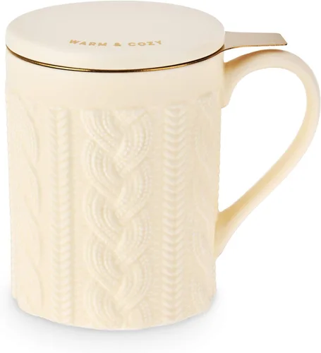 Miniatura 6 de Pinky Up Annette - Taza de té de hojas sueltas, taza de viaje de cerámica con infusor y tapa, para el trabajo, oficina, picnic, campamento, fiesta