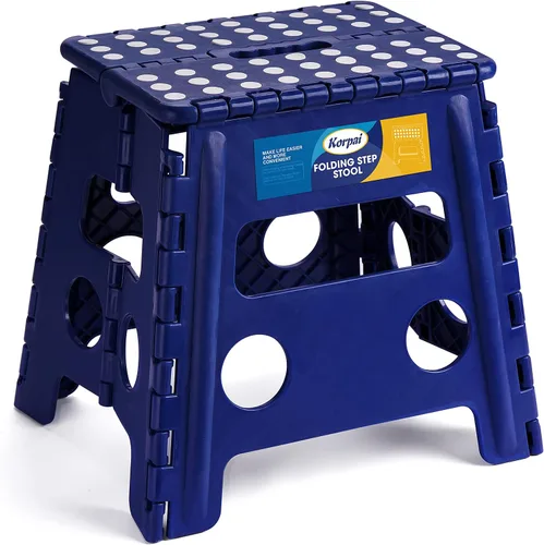 Miniatura 20 de Korpai Taburete plegable de 16 pulgadas para adultos y niños con capacidad para hasta 300 libras, taburetes plegables antideslizantes con mango