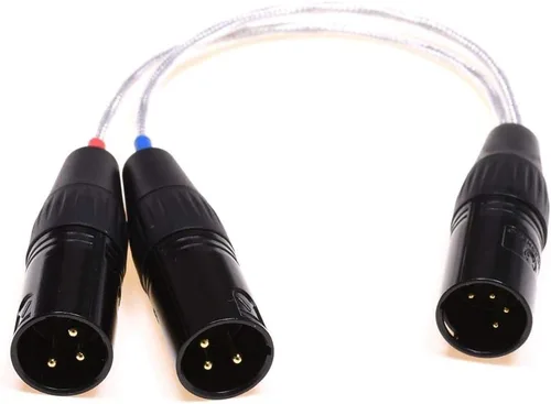 Miniatura 8 de 20CM Dual 3Pin XLR hembra a 4Pin XLR hembra equilibrado audio auricular adaptador cable