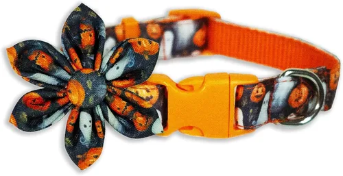 Perros de Halloween de girasol: collar de perro espeluznante, diversión floreciente para las aventuras de truco o trato de tu cachorro (estampado
