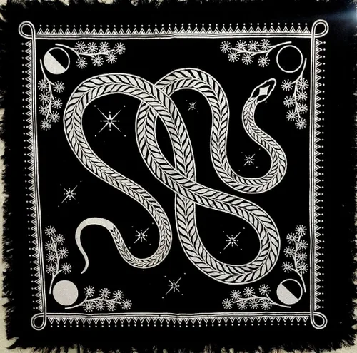 Miniatura 39 de CRAFT KALA Tela de altar planetas espirituales, estrellas rituales y galaxia, hermoso sistema solar, sistema solar, oro y plata, 24 x 24 pulgadas