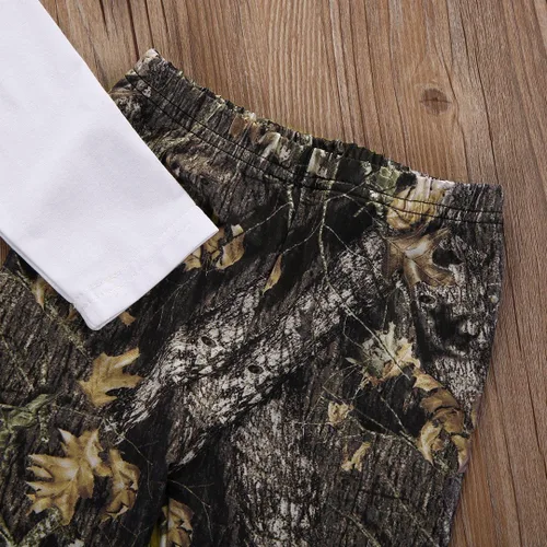 Miniatura 4 de Conjunto de ropa de manga larga con letras de ciervo para recién nacidos y niños