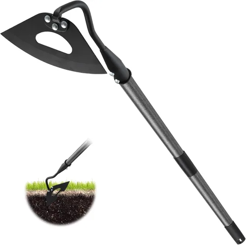 Azada de jardín para deshierbe, azada de deshierbe resistente para eliminación rápida de malezas y césped, aflojamiento del suelo, excavación,