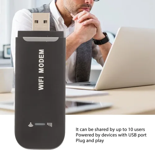 Miniatura 2 de Enrutador 4G, enrutador portátil 4G LTE, punto de acceso móvil hasta 10 usuarios, módem USB 4G Plug and Play con ranura para tarjeta SIM