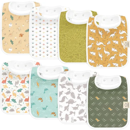 Miniatura 11 de KeaBabies Paquete de 8 baberos orgánicos para bebés para niños y niñas - Baberos súper absorbentes de algodón para bebé niña y niño, baberos