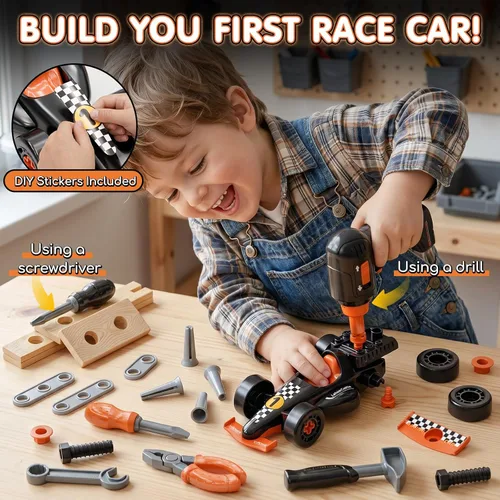 Miniatura 2 de Lehoo Castle Juego de herramientas para niños, juego de herramientas para niños pequeños con caja de herramientas, herramientas de construcción