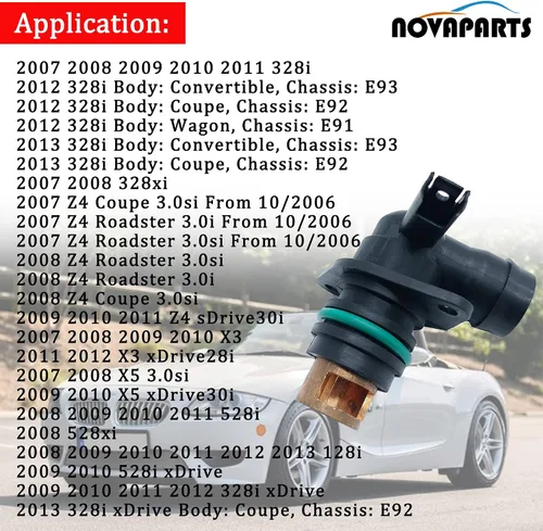 Miniatura 5 de Conector angular con elemento calefactor para BMW 325xi 328xi 525i 528i X3 X5 Z4 E60 E70 E83 E83 E85 N52 3.0L #11618638014 1161756140808 1161 7530271
