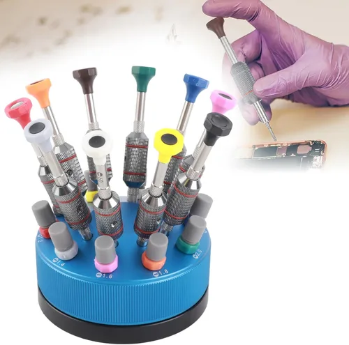 Miniatura 3 de Juegos de destornilladores, 10 unids profesional reloj gafas casa destornillador conjunto reloj reparación herramienta con base
