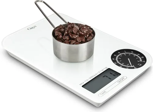 Miniatura 7 de Ozeri ZK18-WB Rev - Báscula digital de cocina con esfera electromecánica de peso, esfera negra