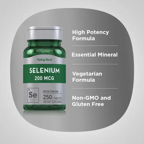 Miniatura 4 de Piping Rock Tabletas de selenio de 200 mcg 250 unidades Vegetariano, sin OMG, suplemento sin gluten