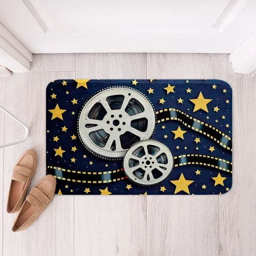 Miniatura 15 de Homewish Alfombra de baño con música de piano, notas musicales, para niños, niñas, niños, adolescentes, retro, graffiti, gris, dorado, lanudo