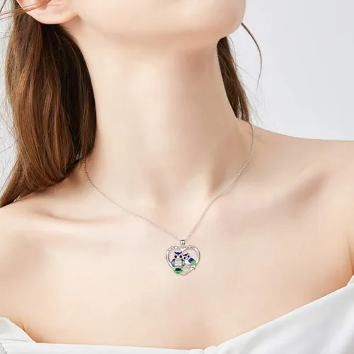 Miniatura 6 de ONEFINITY Sterling Silver Owl Necklace Mother Daughter Owl Lover Bird Pendant Necklace Mother's Day Gifts for Women Grandmother Daughter Mom