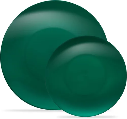 Miniatura 19 de Plasticpro - Juego de platos combinados de 32 piezas que incluye platos de 16 a 7 pulgadas y platos negros de 16 a 10 pulgadas con borde plateado