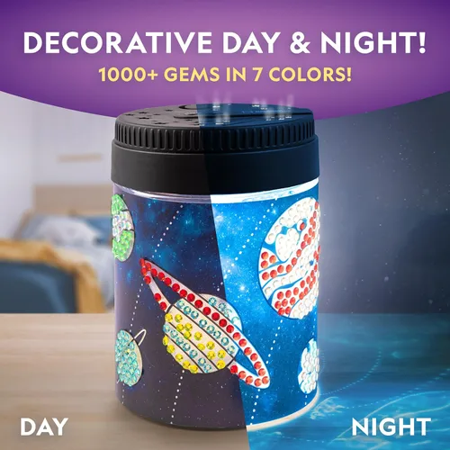 Miniatura 3 de NATIONAL GEOGRAPHIC - Luz nocturna con sistema solar de pintura de diamantes, haz tu propia luz nocturna con más de 1000 gemas para decorar, kits